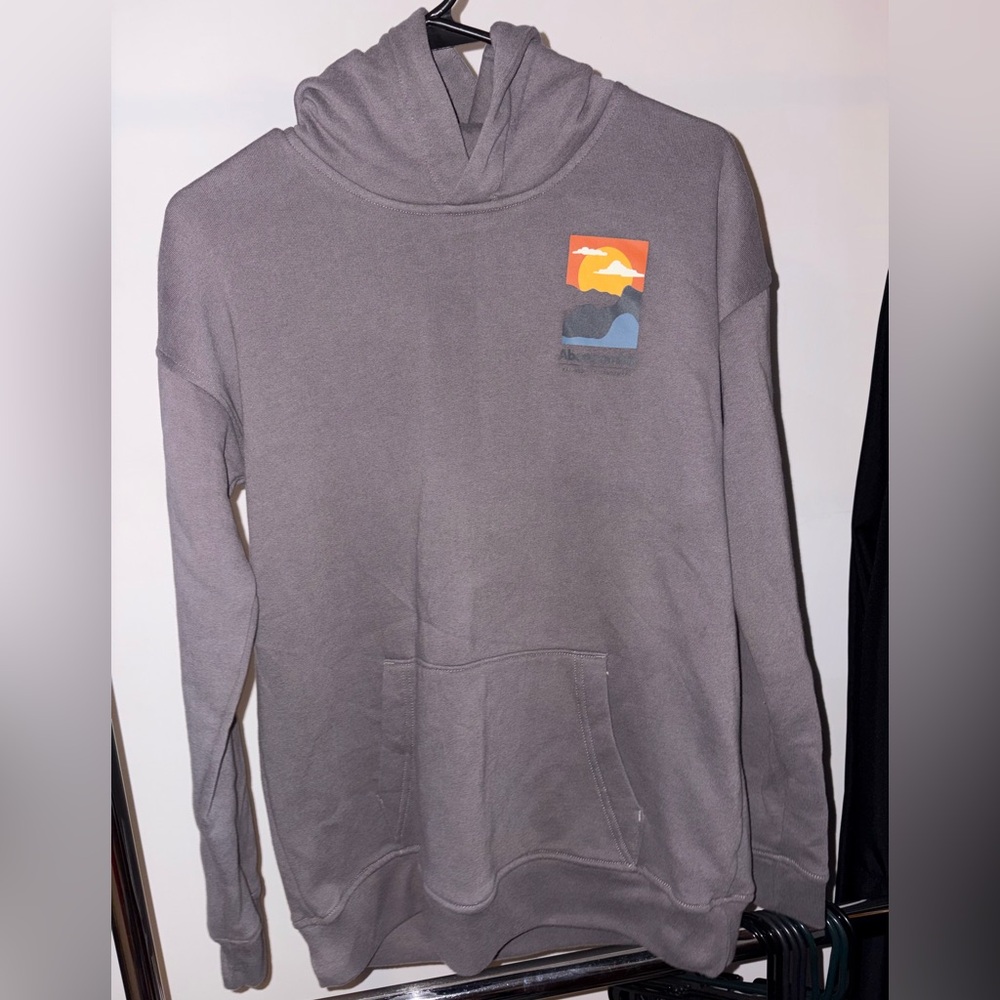 Abercrombie Kids Gray Hoodie with Colorful Patch